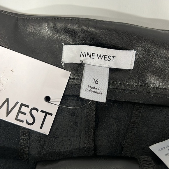 Women's Nine West Pleated Faux Leather Trouser - Picture 6 of 7